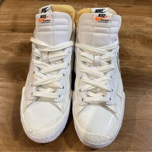 Nike Blazer Low x Sacai White Patent Leather Sneakers